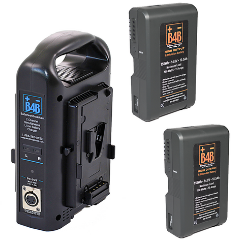 High Output 155Wh V-Mount 2 Battery Package